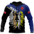 Honor and respect day blue ver. Australia and Kiwi Veteran 3D print shirts