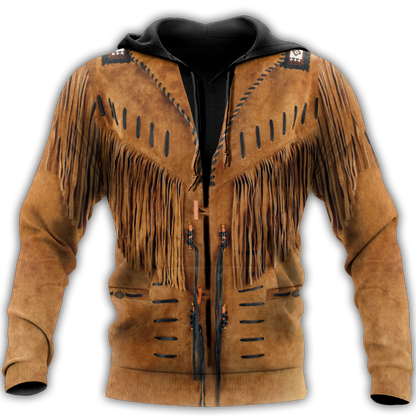 Native Cowboy Jacket No14 Cosplay 3D Over Printed Unisex Deluxe Hoodie ML
