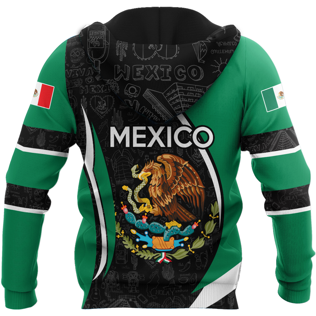Persionalized Mexico 3D All Over Printed Unisex Hoodie