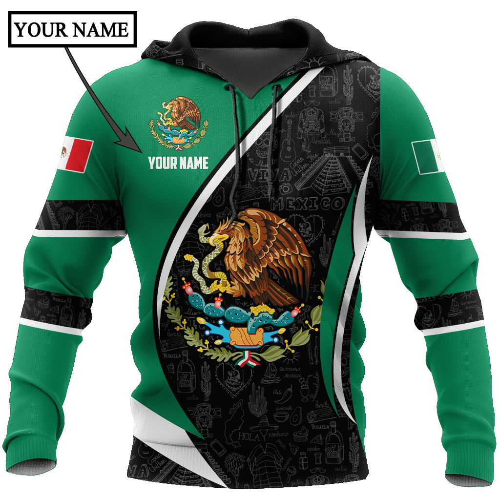 Persionalized Mexico 3D All Over Printed Unisex Hoodie