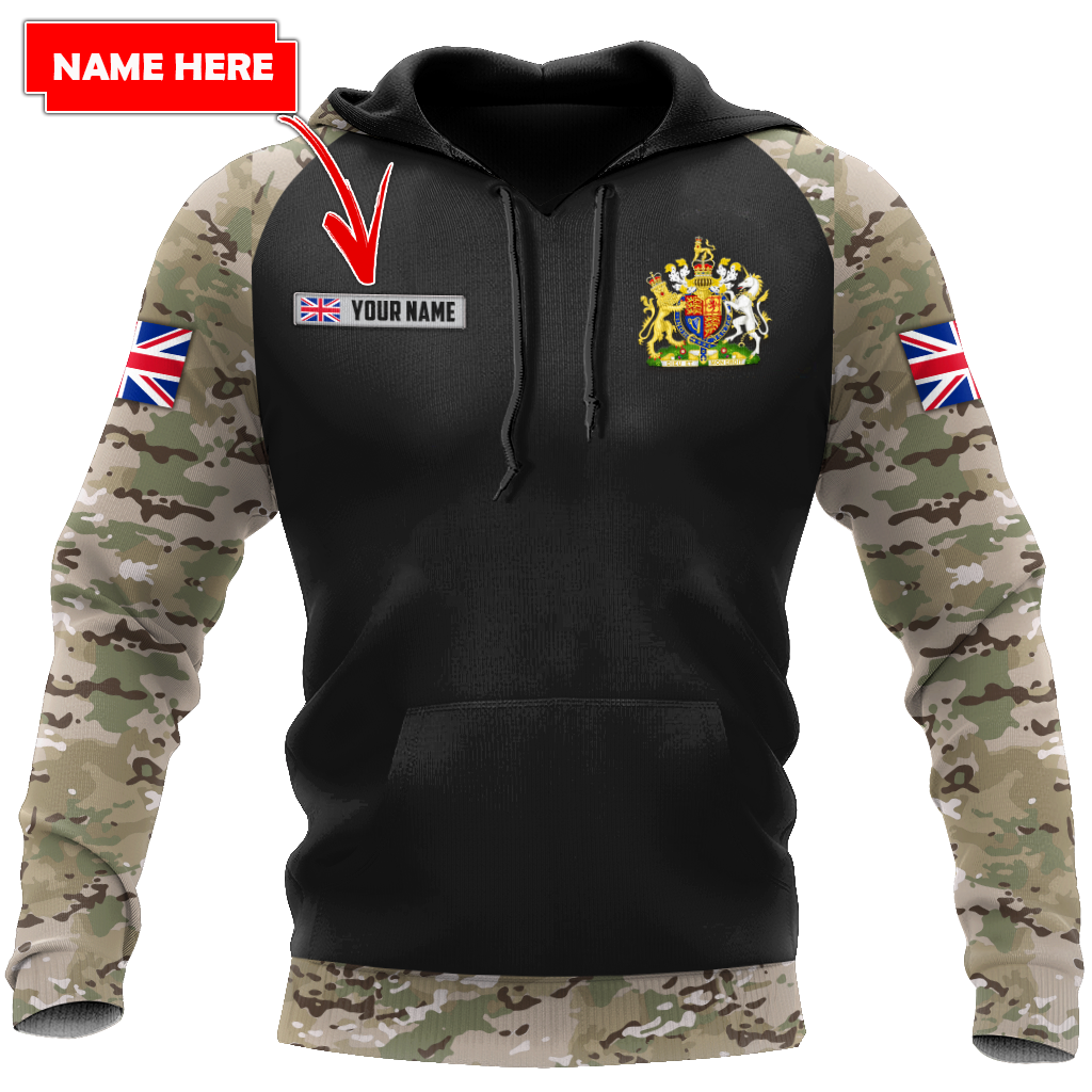 Personalized Name XT Bristish Veteran Coat of Arms 3D Printed Shirts TNA01042105