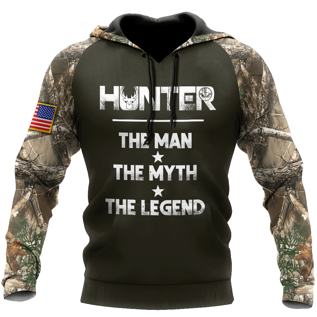 Customized Name Hunting Legend 3D All Over Printed Unisex Shirts