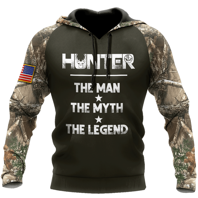 Customized Name Hunting Legend 3D All Over Printed Unisex Shirts