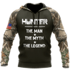 Customized Name Hunting Legend 3D All Over Printed Unisex Shirts