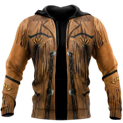 Native Cowboy Jacket No15 Cosplay 3D Over Printed Unisex Deluxe Hoodie ML