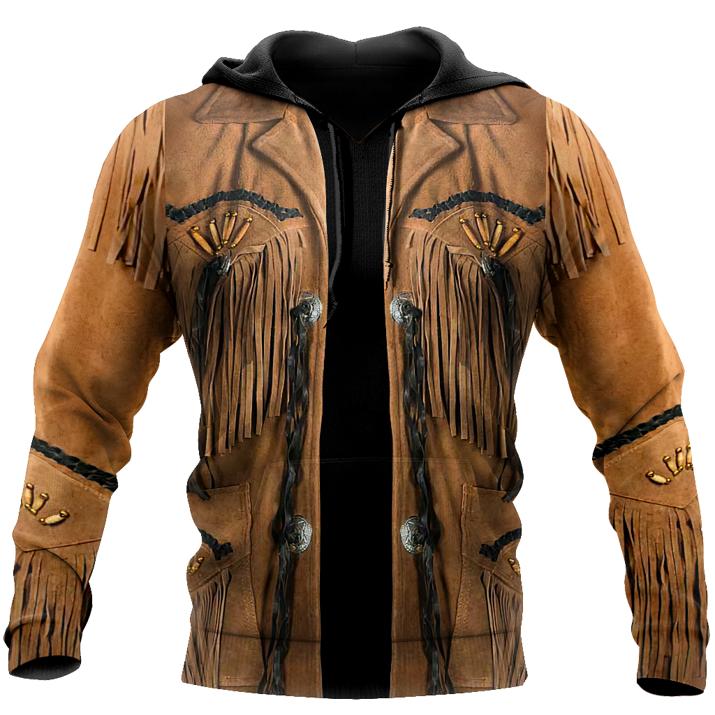 Native Cowboy Jacket No15 Cosplay 3D Over Printed Unisex Deluxe Hoodie ML