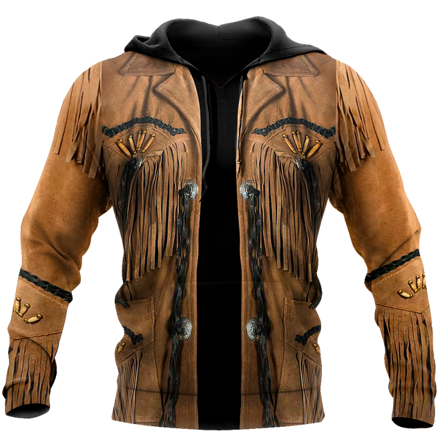 Native Cowboy Jacket No15 Cosplay 3D Over Printed Unisex Deluxe Hoodie ML