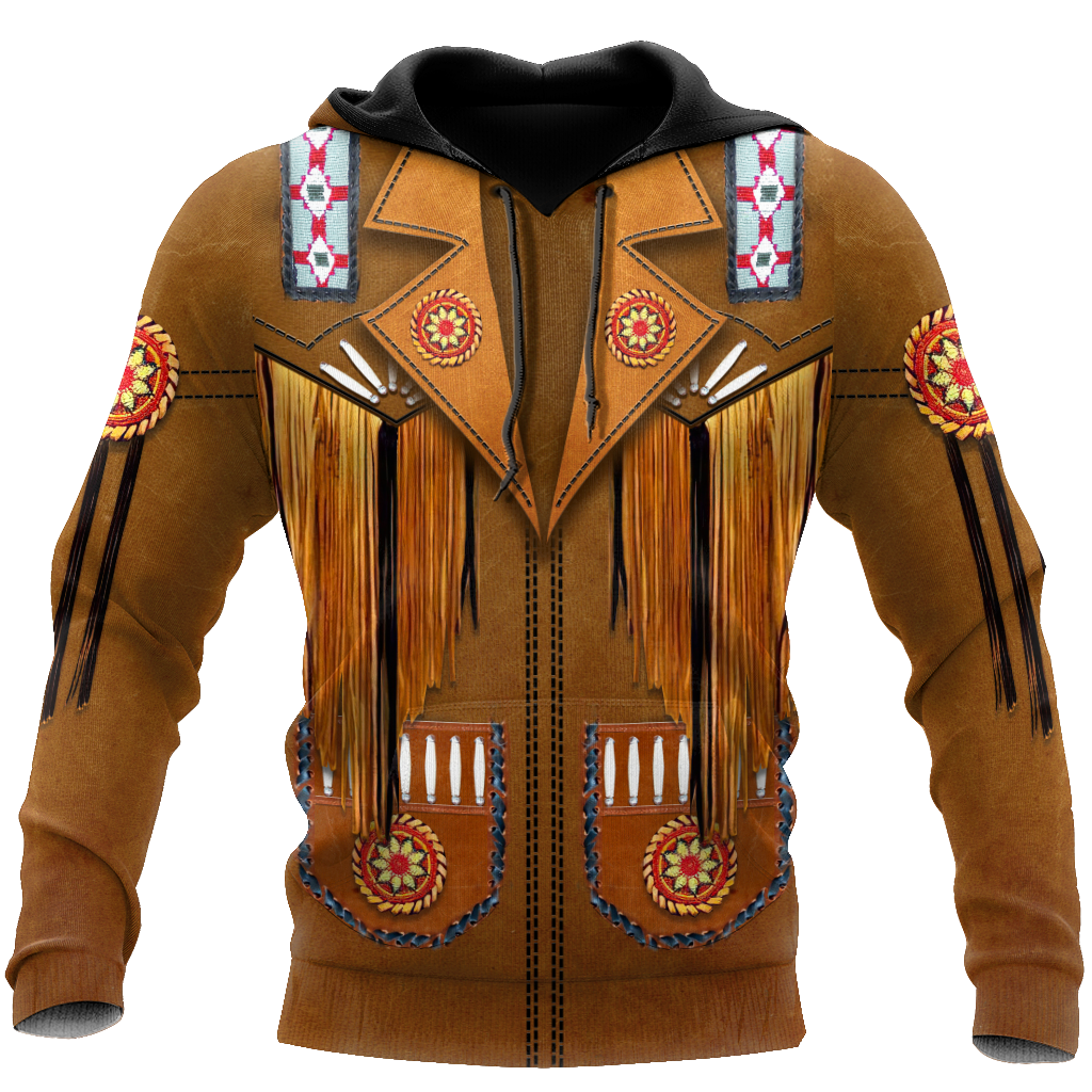 Native Cowboy Jacket No16 Cosplay 3D Over Printed Unisex Deluxe Hoodie ML