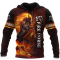 Fire Horse 3D All Over Printed Unisex Shirts