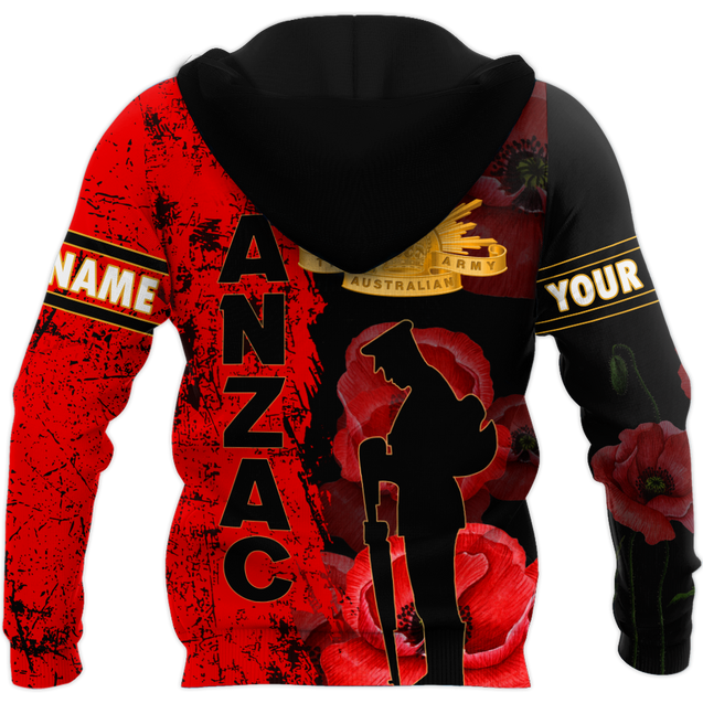 Premium Personalized Anzac Day Poppy 3D Printed Unisex Shirts TN