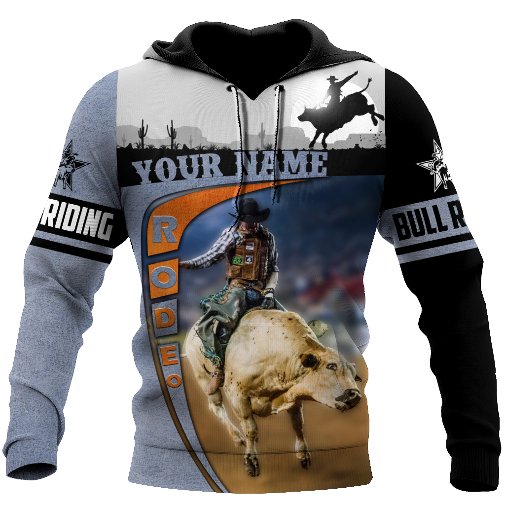 Personalized Name Bull Riding 3D All Over Printed Unisex Shirts Desert