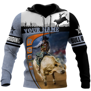 Personalized Name Bull Riding 3D All Over Printed Unisex Shirts Desert