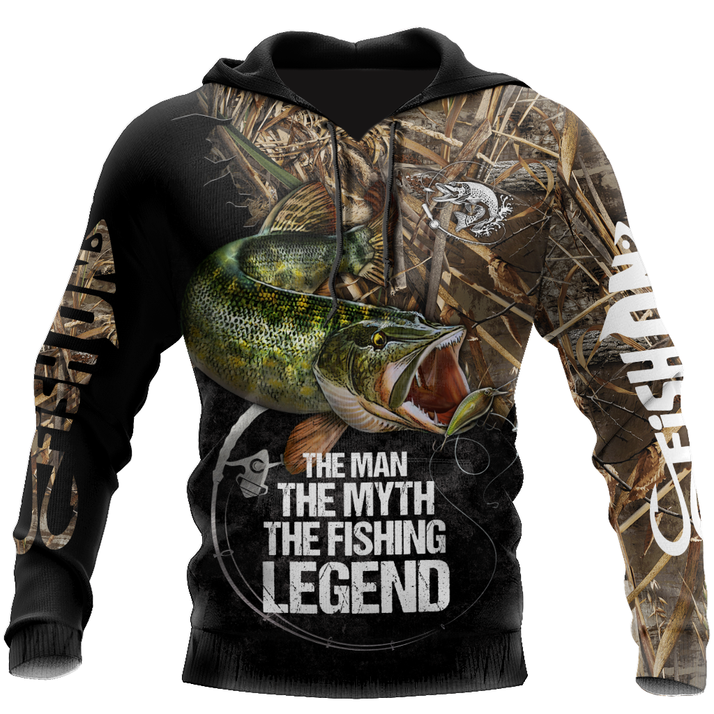 Northern Pike fishing legend muddy camo design 3d print shirts