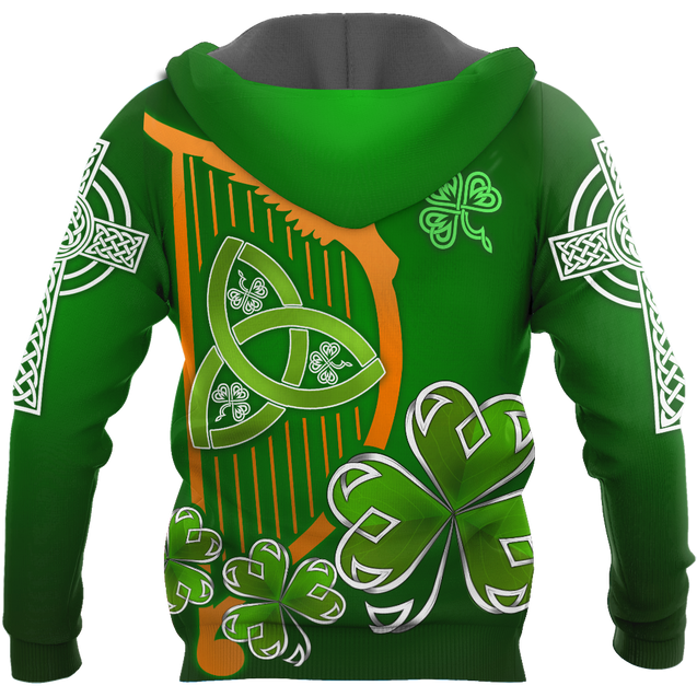 Premium Unisex Hoodie Irish St.Patrick Day The Harp The Shamrock And The Trinity ML