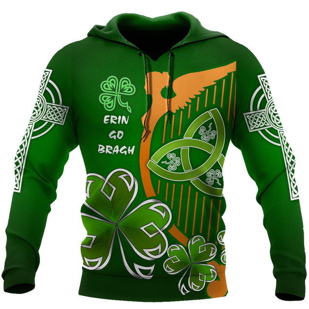 Premium Unisex Hoodie Irish St.Patrick Day The Harp The Shamrock And The Trinity ML