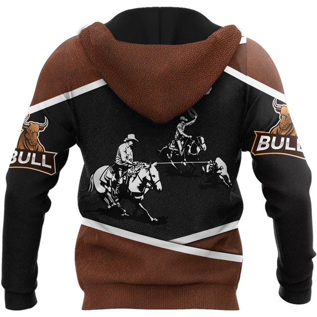 Personalized Name Bull Riding 3D All Over Printed Unisex Shirts Black Team Roping