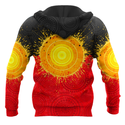 Aboriginal Flag Indigenous Sun Painting Art 3D design shirts