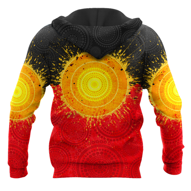 Aboriginal Flag Indigenous Sun Painting Art 3D design Polo shirts