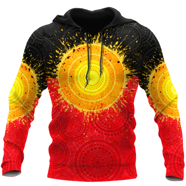 Aboriginal Flag Indigenous Sun Painting Art 3D design Polo shirts