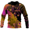 Amazing Polynesian Personalized Wave And Frangipani Unisex Deluxe Hoodie ML