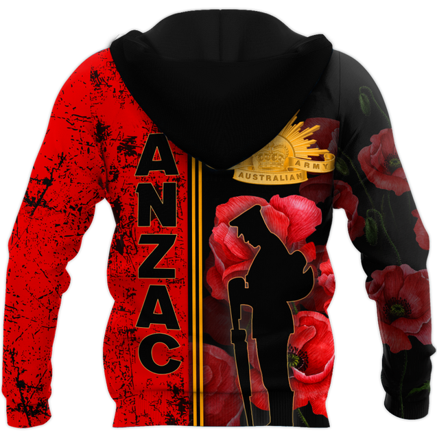 Premium Anzac Day Australian Army Poppy 3D Printed Unisex Shirts TN NTN03042104