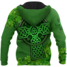 Premium Unisex Hoodie Irish St.Patrick  Celtic Cross And Shamrock  ML