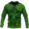 Premium Unisex Hoodie Irish St.Patrick  Celtic Cross And Shamrock  ML