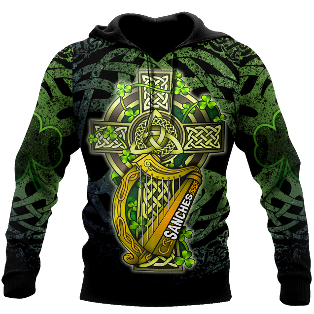 Customize Name Celtic Cross And Harp Hoodie For Men And Women MH04022102