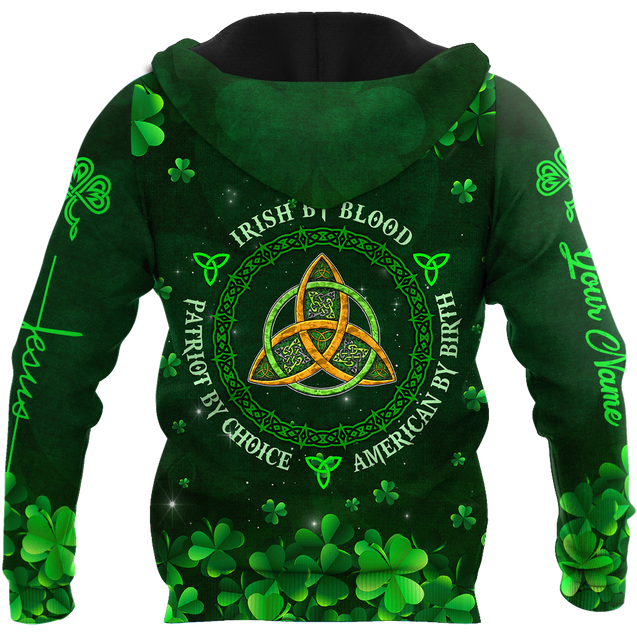 Irish By Blood Custom Name 3D All Over Printed Shirts For Men and Women