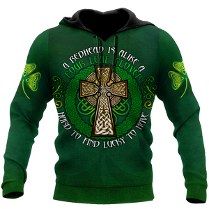 Premium Unisex Hoodie Irish St.Patrick  Celtic Cross And Shamrock  ML