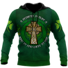 Premium Unisex Hoodie Irish St.Patrick  Celtic Cross And Shamrock  ML