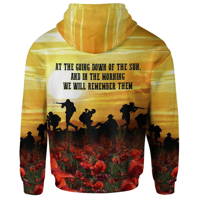 Premium Unisex Hoodie Remember Anzac Day ML