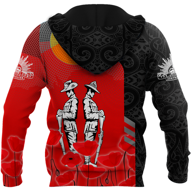 Premium Unisex Hoodie Personalized Remember Anzac Day Maori Tattoo And Aboriginal ML