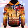 Premium Unisex Hoodie Remember Anzac Day ML