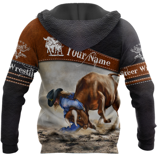 Personalized Name Bull Riding 3D All Over Printed Unisex Shirts Steer Wrestling