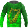 Premium Unisex Hoodie Custom Name Irish St.Patrick  Celtic Cross And The Irish Harp ML