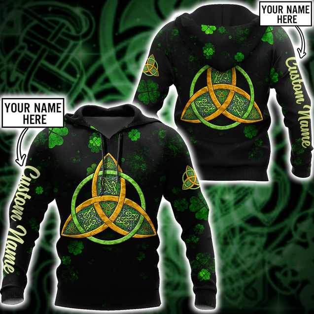 Irish St.Patrick day Celtic 3d hoodie shirt for men and women custom name