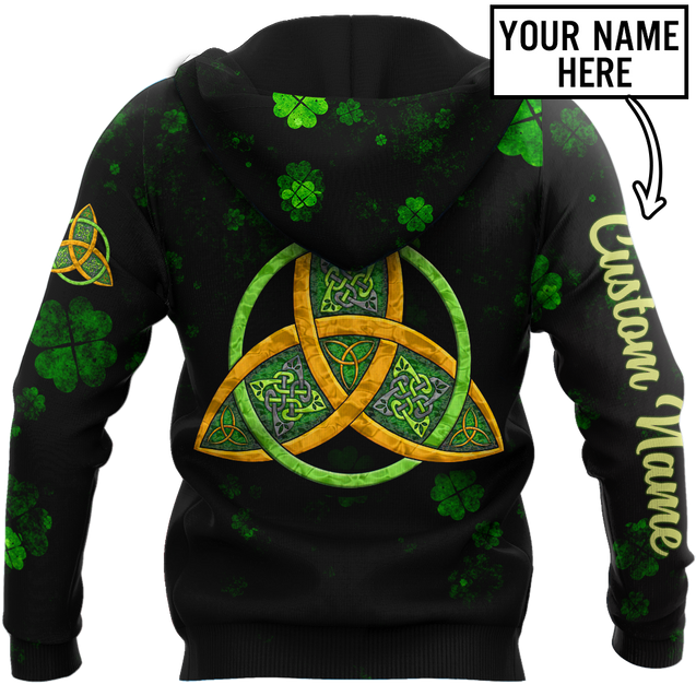 Irish St.Patrick day Celtic 3d hoodie shirt for men and women custom name