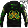 Irish St.Patrick day Celtic 3d hoodie shirt for men and women custom name