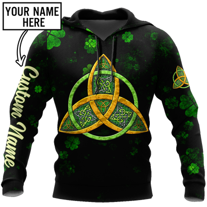 Irish St.Patrick day Celtic 3d hoodie shirt for men and women custom name