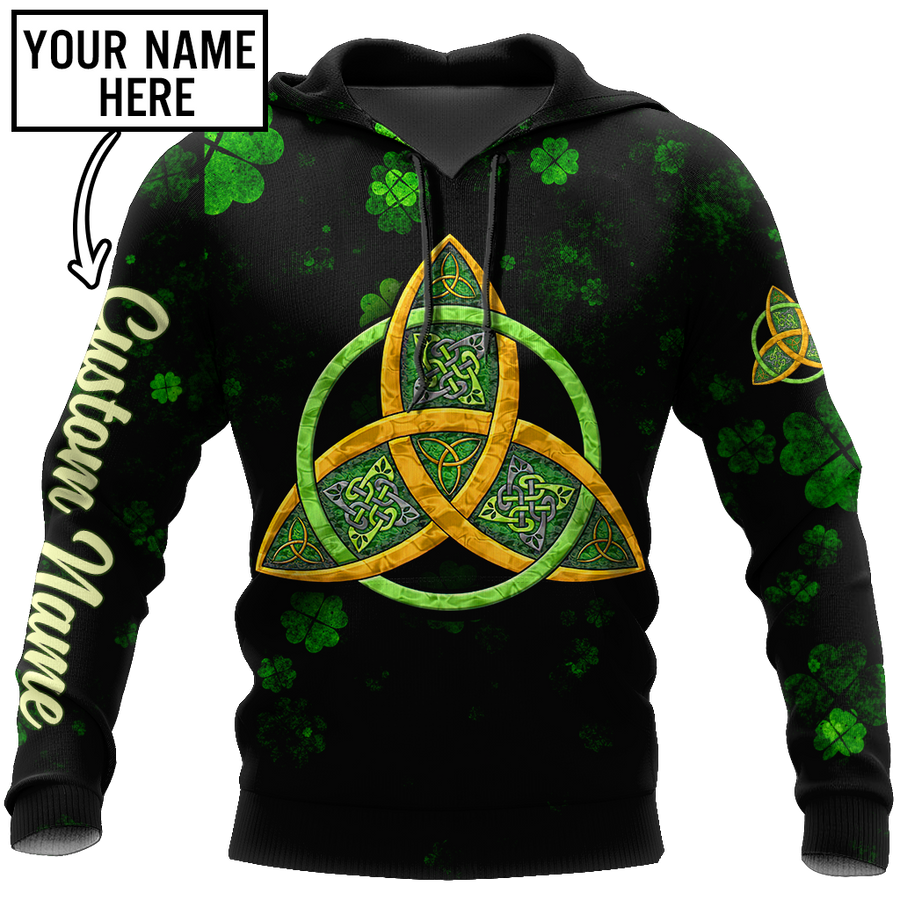 Irish St.Patrick day Celtic 3d hoodie shirt for men and women custom name