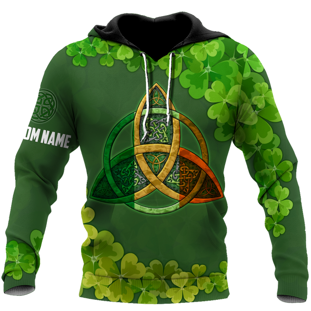 Premium Unisex Hoodie Custom Name Irish St.Patrick Celtic Knot ML