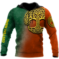 Irish St.Patrick day tree of life 3d hoodie shirt for men and women custom name