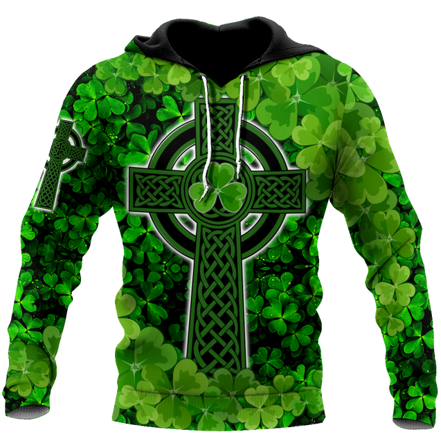 Premium Unisex Hoodie Irish St.Patrick Celtic Knot And Celtic Cross ML