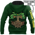 Irish tree of life St.Patrick day 3d hoodie shirt for men and women custom name