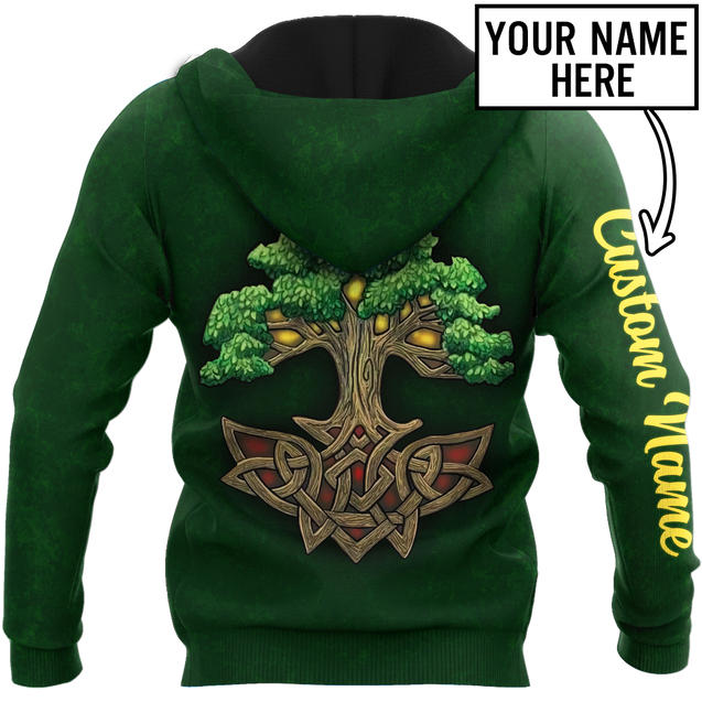 Irish tree of life St.Patrick day 3d hoodie shirt for men and women custom name