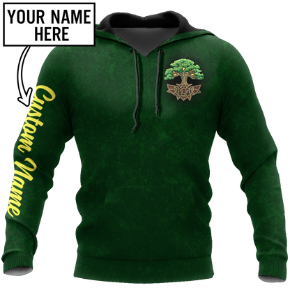 Irish tree of life St.Patrick day 3d hoodie shirt for men and women custom name