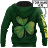 Irish shamrock St.Patrick day 3d hoodie shirt for men and women custom name