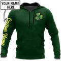 Irish shamrock St.Patrick day 3d hoodie shirt for men and women custom name