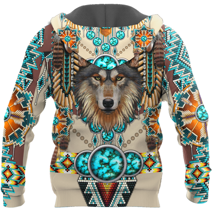 Premium Wolf Native American 3D All Over Printed Unisex Shirts